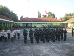 Prajurit dan PNS TNI AD Kodim 0617 Majalengka Laksanakan Upacara Bendera