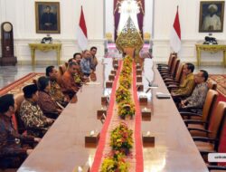 Presiden Joko Widodo, Menerima Kunjungan Pimpinan MPR RI Periode 2024-2029 di Istana Merdeka Jakarta.