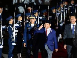 Presiden Prabowo Subianto, Tiba di Pangkalan Militer Angkatan Udara Grupo 8 Alar, Bandara Internasional Jorge Chavez, Lima, Peru.