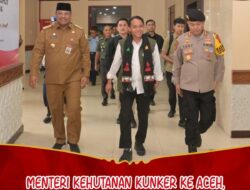 Menteri Kehutanan Kunker ke Aceh, Disambut Dirpamobvit Polda Aceh.
