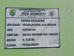 Diduga Adanya Mark Up Anggaran dalam Pekerjaan Hotmix Jalan Lingkungan di Desa Sidamukti.