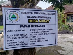 Miris!!!Gunakan Dana Desa, Hotmix Jalan Lingkungan di Desa Mirat, Diduga Mark Up Anggaran.