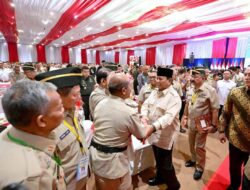 Presiden Prabowo Subianto, Hadiri Acara Halal Bihalal Bersama Purnawirawan TNI AD dan Keluarga Besar TNI-POLRI di Jakarta.