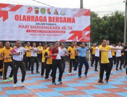 Sinergitas TNI-Polri, Dandim 0617/Majalengka Meriahkan Senam Bersama HUT Bhayangkara ke-79
