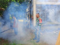 Babinsa Sertu Abdul Rosid Dampingi Kegiatan Pemogingan di Desa Wanasalam untuk Cegah DBD