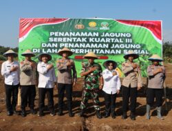 Dalam Mendukung Program Ketahanan Pangan Nasional, Polres Majalengka Gelar Penanaman Jagung Serentak Kuartal lll