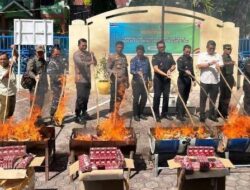 Kapolres Aceh Timur Hadiri Pemusnahan Barang Bukti di Kantor Bea Cukai Langsa