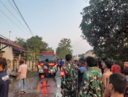 Ruko di Majalengka Terbakar, Koramil Ligung Ikut Bantu Pemadaman