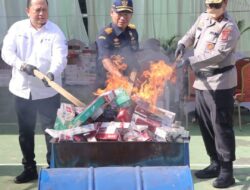 Kapolda Aceh, Hadiri Pemusnahan Barang Milik Negara Hasil Penindakan Bea Cukai.