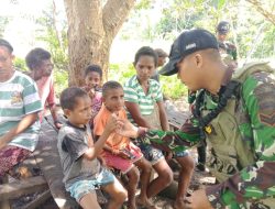 Satgas Yonif 131/Brajasakti Pos Kalibom Gelar Pelayanan Kesehatan Gratis untuk Warga Perbatasan Papua