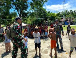 Menyongsong HUT Kemerdekaan RI ke 80, Satgas Yonif 131/Brajasakti Hadirkan Keceriaan di Perbatasan Papua