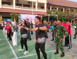 Semarakkan HUT RI Ke-80, Satgas TMMD Reguler Ke-125 Kodim 0735/Surakarta Laksanakan Gerak Jalan dan Senam Bersama