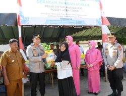 Gerakan Pangan Murah, Polres Aceh Timur Disambut Antusias Warga