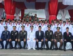 Wakapolres Majalengka Hadiri Upacara Penurunan Bendera Merah Putih Peringatan HUT ke-80 RI