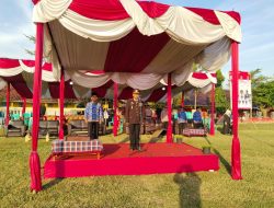 Kasat Binmas Polres Majalengka Iptu Supriyadi, S.H. Pimpin Upacara Penurunan Bendera HUT ke-80 RI di Kecamatan Dawuan