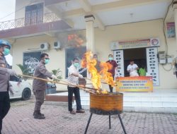 Polres Lhokseumawe Musnahkan Barang Bukti Sabu dan Ganja