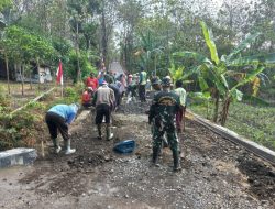 Satgas TMMD Kodim Boyolali Tancap Gas, Pengerjaan Jalan di Sarimulyo Dikebut Tanpa Hari Libur