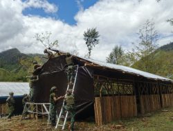 Satgas Yonif 700/WYC Rampungkan 80 Persen Pembangunan SD 03 Mayuberi, Siap Jadi Kado HUT RI ke-80