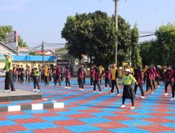 Polwan Polres Majalengka Gelar Olahraga Bersama Sambut HUT ke 77 Polwan
