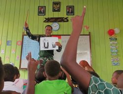 1 Bulan di Daerah Penugasan, Satgas Yonif 123/Rajawali Hadirkan Taman Baca untuk Anak Asmat