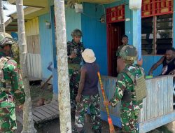 Pererat Hubungan dan Jalin Silaturahmi, Satgas Yonif 521/DY Laksanskan Anjangsana dan Karya Bhakti Bersama Warga Distrik Kobagma