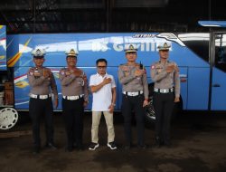 Sat Lantas Polres Majalengka Gelar Kegiatan Rampcheck di PO Bus BS Guvilli