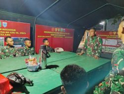 Danton Satgas TMMD Ke-126 Kodim 0601/Pandeglang Laksanakan Briefing Malam untuk Persiapan Kegiatan Esok Hari