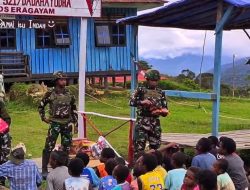 Berbagi Kasih di Ujung Timur Negri Satgas Yonif 521/DY Bersama Anak-Anak Papua