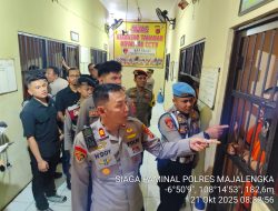 Provos Polres Majalengka Laksanakan Pengamanan Melekat Saat Apel Fungsi Rutin