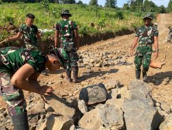 Satgas TMMD ke-126 Kodim 0601/Pandeglang Rampungkan Pengerasan Jalan di Desa Cikeuntrung dengan Progres 100%