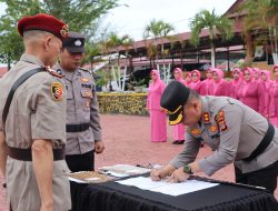 Kapolres Aceh Tamiang Pimpin Sertijab Empat Pejabat Utama dan Dua Kapolsek