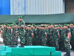 Kasdam I/BB Pimpin Upacara Penyambutan Personel Brigif dan Yon TP Tahap II di Dermaga Belawan
