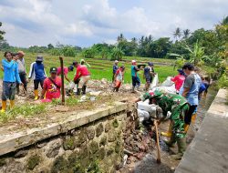 Saluran Irigasi Jebol di Sukahaji, Sawah Warga Rusak: Koramil 1708/Sukahaji Gerak Cepat Lakukan Penanganan