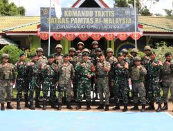 Commander Officer 11 RAMD Tentara Diraja Malaysia Laksanakan Kunjungan ke Makotis Gabma Entikong Satgas Pamtas RI–Malaysia Yonarhanud 1/PBC/1 Kostrad