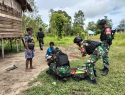 Satgas Yonif 123/Rajawali Gelar Pelayanan Kesehatan Keliling untuk Warga Kampung Wonggi