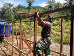 Satgas Gulbencal Kodam I/BB Bangun Fasilitas MCK untuk Pengungsi di Desa Batu Hula