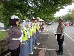 Satlantas Polres Majalengka Laksanakan Binluh Kamseltibcarlantas kepada Anggota PKS di SMKN 1 Majalengka