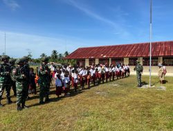 Satgas Yonif 123/Rajawali Berikan Bantuan Pendidikan, Perkuat Karakter Generasi Muda di Beberapa Pos