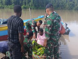 Pos Tomor Satgas Yonif 123/Rajawali Bantu Mama Papua Jalani Persalinan