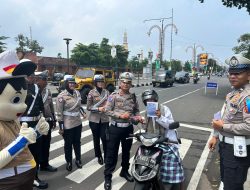 Satlantas Polres Majalengka Gelar Ops Keselamatan Lodaya 2026 di Depan Alun-Alun Majalengka
