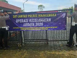 Sat Lantas Polres Majalengka Laksanakan Pemasangan Spanduk Operasi Keselamatan Lodaya 2026