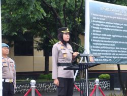 Kapolres Majalengka Pimpin Upacara Korp Raport Kenaikan Pangkat Pengabdian Personel Polri