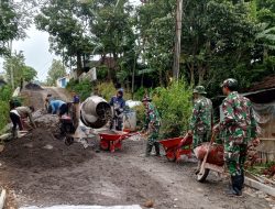 Tak Hanya Kendaraan Saja, Angkong Pun Terlihat Antri Dilokasi TMMD 127 Kodim Wonogiri