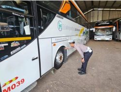 Sat Lantas Polres Majalengka Laksanakan Rampcheck di PO Bus Metropolitan