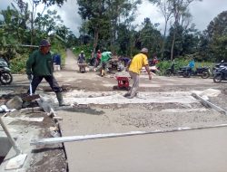 Kejar Target Akhir TMMD, Satgas Kodim Boyolali Pacu Pembangunan Talud dan Rabat Beton di Desa Mliwis