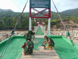 Satgas Gulbencal Kodam I/BB Rampungkan Jembatan Gantung Perintis Garuda di Desa Sipan