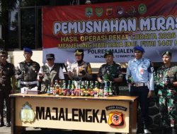 Ciptakan Kondusifitas Jelang Idulfitri, Kapolres Majalengka Pimpin Pemusnahan Ribuan Botol Miras Hasil Operasi Pekat Lodaya 2026