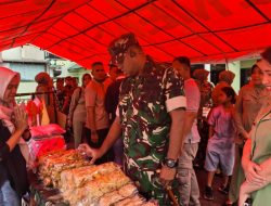 TNI Gelar Bazar Ramadhan Serentak, Halaman Kodim Wonogiri Dipadati Pembeli