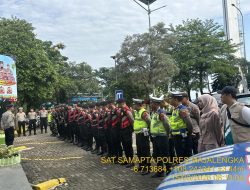 Optimalkan Pengamanan Jalur Bebas Hambatan, Personel Gabungan Gelar Apel Pagi di Rest Area KM 166 Tol Cipali