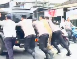 Aksi Cepat Anggota Polisi di Pos Pam Maja Bantu Mobil Mogok
